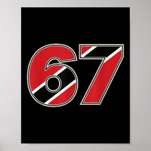 67 Trinidad Togo Flag Number Design  Poster