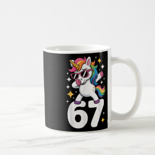 67 Unicorn Dabbing Six Seven Meme Funny  Coffee Mug
