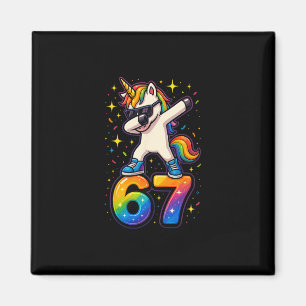 67 Unicorn Dabbing Six Seven Meme Funny Magnet