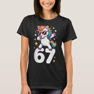 67 Unicorn Dabbing Six Seven Meme Funny T-Shirt