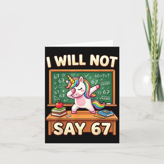 67 Unicorn For Girls Six Seven Meme Brainrot Funny Card (Front)