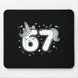 67 Unicorn Six Seven 6-7 Meme  Mouse Pad
