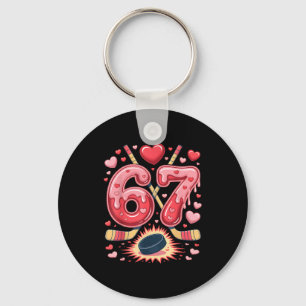 67 Valentine Hockey Heart Design Cute Ice Hockey L Key Ring