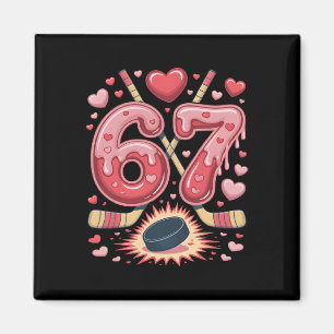 67 Valentine Hockey Heart Design Cute Ice Hockey L Magnet