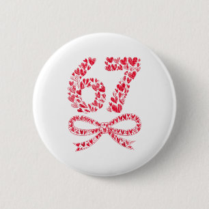 67 Valentine’s Day Heart Meme – Trendy Six Seven 6 Cm Round Badge