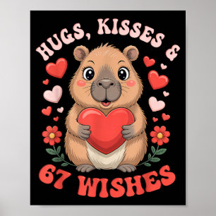 67 Valentines Capybara Wishes Cute Meme Hearts Say Poster
