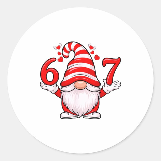 67 Valentines Cool Valentine Day Shirts For 6 7 Sh Classic Round Sticker (Front)