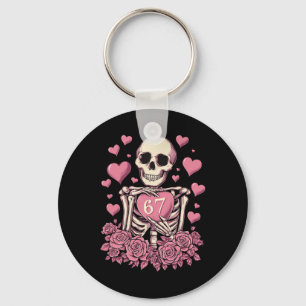 67 Valentines Skeleton Seven Brain Funny Sarcastic Key Ring