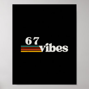 67 Vibes 2025 6 7 Meme Trendy Retro Funny Saying  Poster