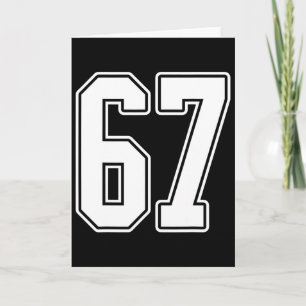 #67 White Outline Number 67 Sports Fan Jersey Styl Card