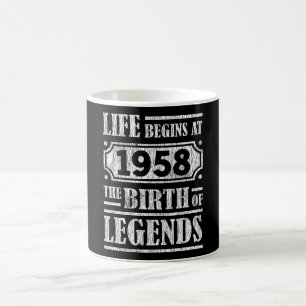 67 Year Old 1958 Birth Of Legend 67th Birthday Coffee Mug