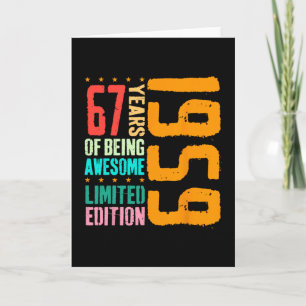 67 Years Old Bday Decorations 1959 67th Birthday  Card