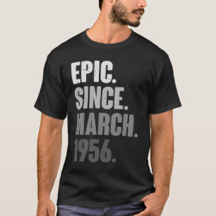 67 Years Old Vintage 1956 March Birthday 67th Deco T-Shirt