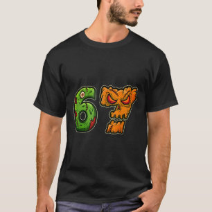 67 Zombie Pumpkin Six Seven Halloween Meme Costume T-Shirt
