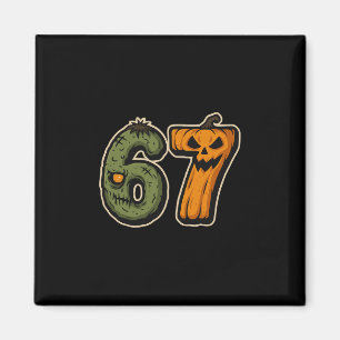67 Zombie Pumpkin Six Seven Halloween Meme Magnet