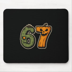 67 Zombie Pumpkin Six Seven Halloween Meme Mouse Pad