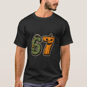 67 Zombie Pumpkin Six Seven Halloween Meme T-Shirt