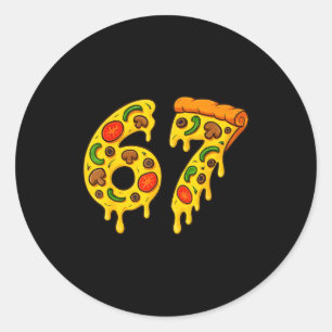 67 Zza Meme Funny Six Seven Gen Alpha Slang Kids D Classic Round Sticker