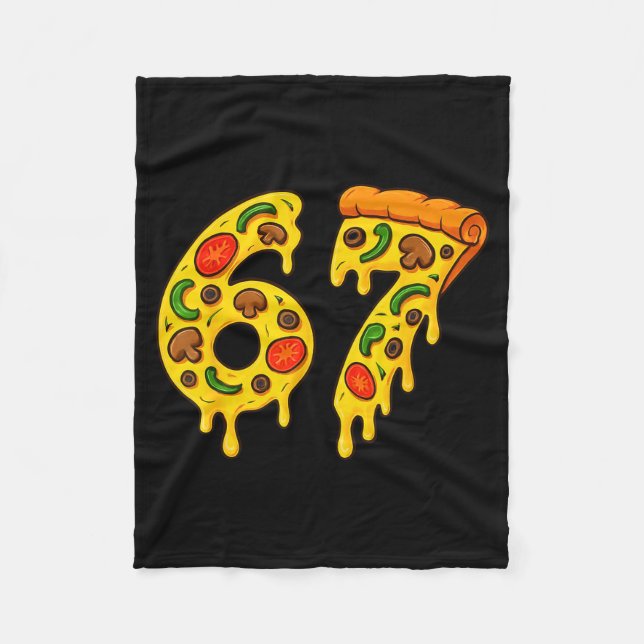67 Zza Meme Funny Six Seven Gen Alpha Slang Kids D Fleece Blanket (Front)