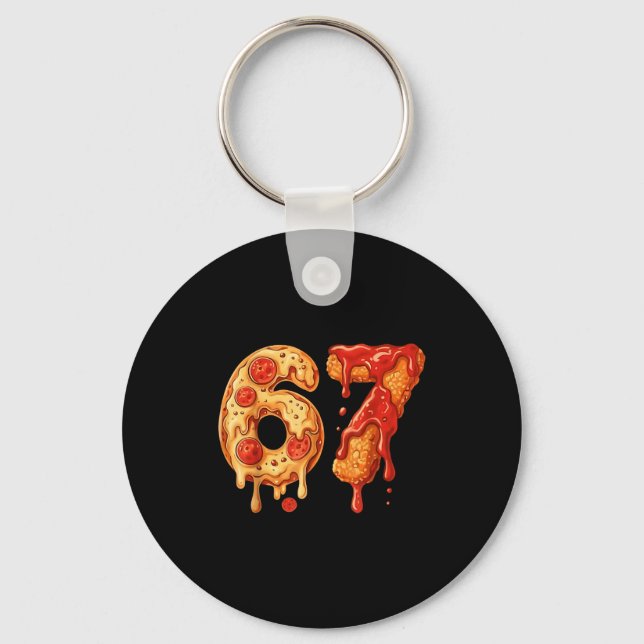 67 Zza Meme Funny Six Seven Gen Alpha Slang Kids D Key Ring (Front)