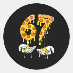 67 Zza Meme Funny Zza Lover Classic Round Sticker