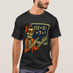 67eacher Halloween Skeleton Si Seven Meme Brainrot T-Shirt