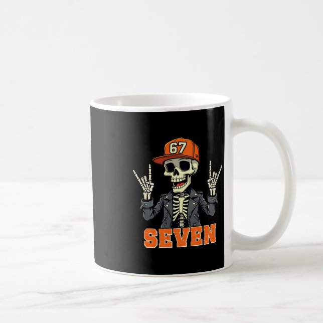67endy Skeleton – 67 Six Seven Halloween 7 Long Sl Coffee Mug (Right)
