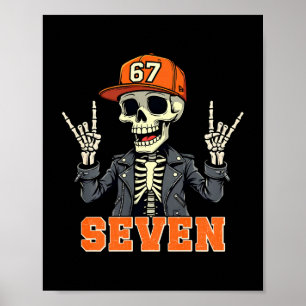 67endy Skeleton – 67 Six Seven Halloween 7 Long Sl Poster