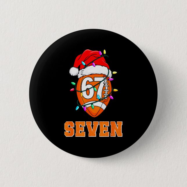 67endy Xmas Football – Six &amp; Seven Matching Co 6 Cm Round Badge (Front)