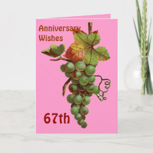 67th Anniversary wishes, customisable Card