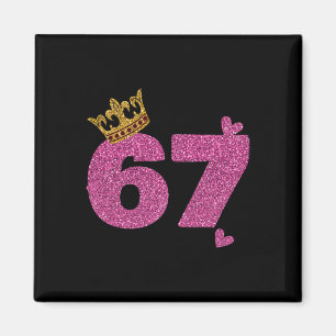 67th Birthday Crown 67 Years Old Bday Magnet