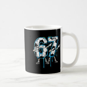 67th Birthday Drip Dabbing Soccer Ball Number 67 S Coffee Mug