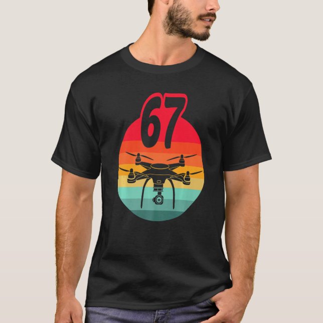 67th Birthday I Retro Remote Control Drones With C T-Shirt (Front)