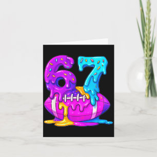 67th Birthday Ice Cream American Football Drip 6 7 Card
