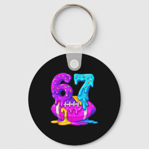 67th Birthday Ice Cream American Football Drip 6 7 Key Ring