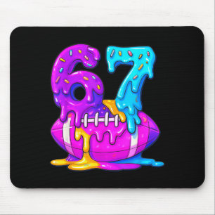 67th Birthday Ice Cream American Football Drip 6 7 Mouse Pad