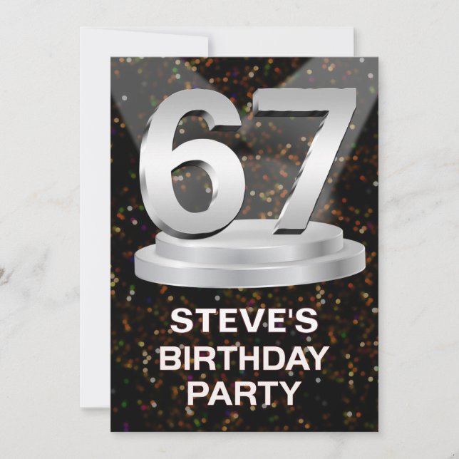 67th Birthday Party Invitation Add a Name (Front)