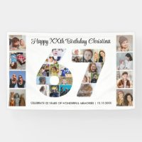 67th Birthday Party Number 67 Photo Collage