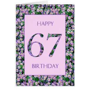 67th Birthday Purple Daisies