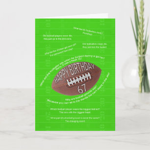 67th birthday, really bad football jokes card