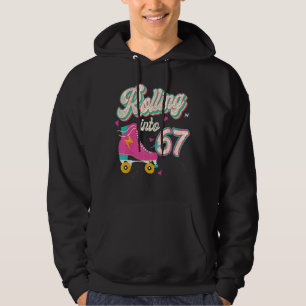 67th Birthday Roller Skates Rolling Into 67 Years  Hoodie