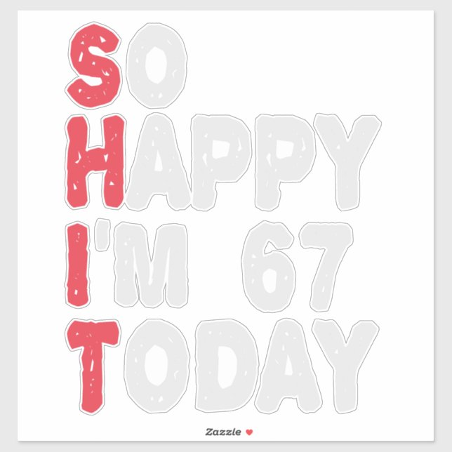 67th Birthday So Happy I'm 67 Today Gift Funny (Sheet)