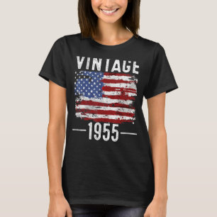 67th Birthday Usa Flag Vintage American Flag 1955 T-Shirt
