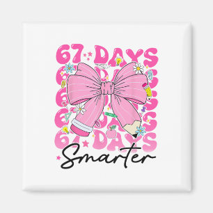 67th Day Of School 67 Days Smarter Coquette Bow Te Magnet