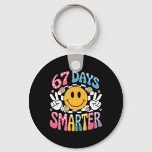 67th Day Of School 67 Days Smarter Smile Teacher B Key Ring