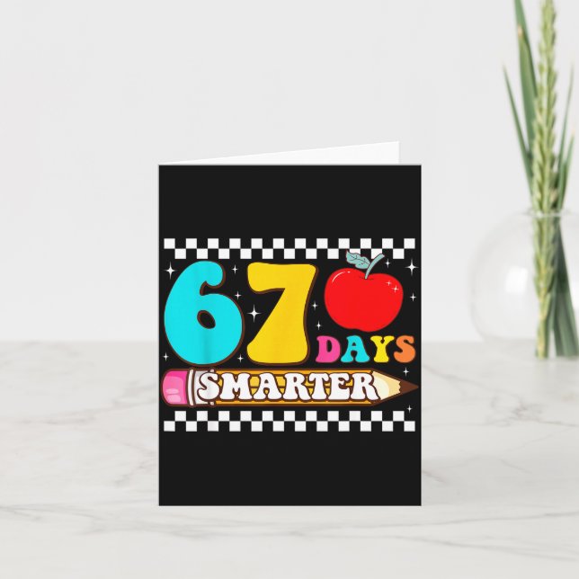 67th Day Of School 67 Days Smarter Teacher Boy Gir Card (Front)