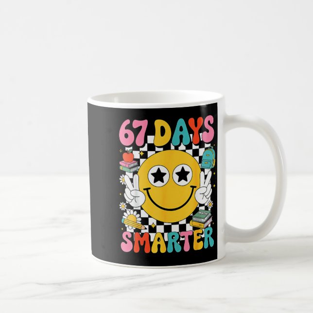67th Day Of School 67 Days Smarter Teacher  Coffee Mug (Right)