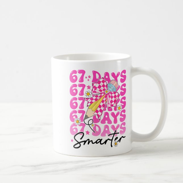 67th Day Of School 67 Days Smarter Teacher Student Coffee Mug (Right)