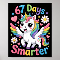 67th Day Of School 67 Days Smarter Unicorn Teacher
