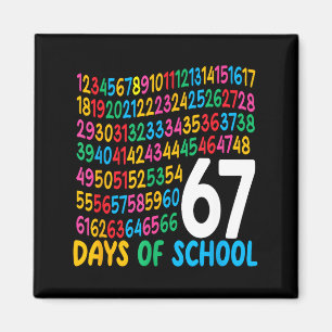 67th Day Of School 67 Math Numbers Teacher Kids 67 Magnet